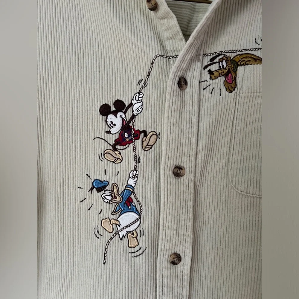 Vintage 90s Disney corduroy embroidered shirt Large - Picture 8 of 8